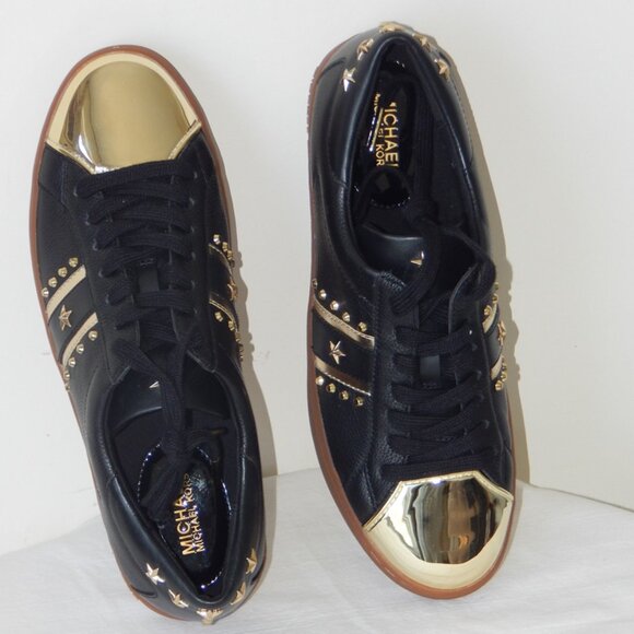 Michael Kors Frankie Stripe Leather Studded Low Top Lace-up Sneaker Shoe NIB - Picture 9 of 11